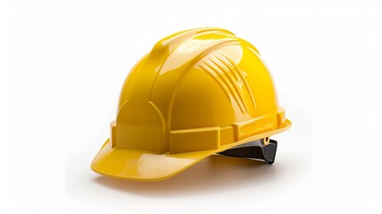 Fototapeta premium Construction hard hat in vibrant yellow isolated image