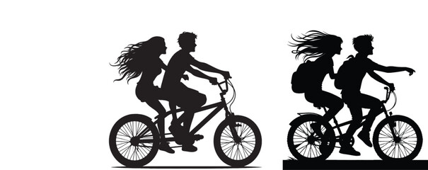 Obraz premium Bi cycle vector art illustration on white background