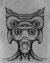 Alien creature, sketch - digital painting © neurostructure