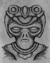 Alien creature, sketch - digital painting © neurostructure