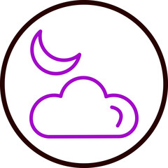 Sleeping Vector Line Purple Circle Black