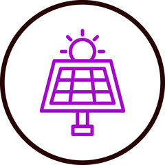 Solar Energy Vector Line Purple Circle Black
