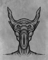 Alien creature, sketch - digital painting © neurostructure