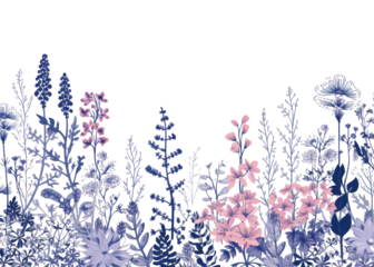 PNG Wildflower border backgrounds outdoors pattern.