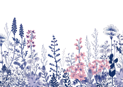 PNG Wildflower border backgrounds outdoors pattern. - Powered by Adobe