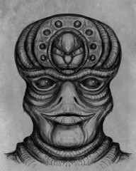 Alien creature, sketch - digital painting © neurostructure