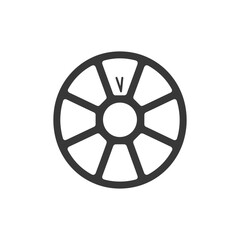 Obraz premium Black and White Circular Shape with 8 Spokes