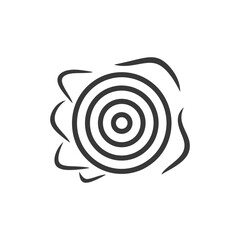 Black and White Concentric Circles with Abstract Swirls