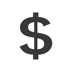 Obraz premium Black and White Dollar Sign Icon