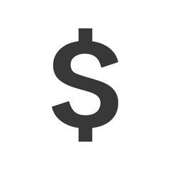 Naklejka premium Black and White Dollar Sign Icon