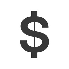 Obraz premium Black and White Dollar Sign Icon