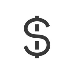 Obraz premium Black and White Dollar Sign Icon