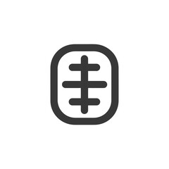 Obraz premium Black and white icon of a plus sign within a rounded square