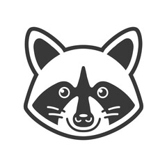 Fototapeta premium Cartoon illustration of a raccoons face
