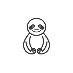Obraz premium Cartoon Illustration of a Smiling Sloth