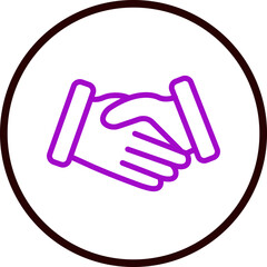 Fototapeta premium Handshake Vector Line Purple Circle Black