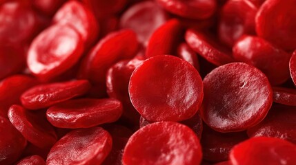 Close-up of vibrant red blood cells