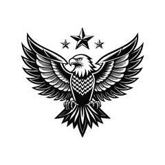 Obraz premium American Bald Eagle Head Logo, Icon, Sign, Symbol, American flag for 4th of July Independence Day