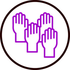 Election Volunteers Vector Line Purple Circle Black