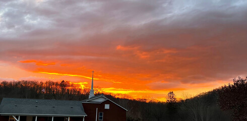 sunset in the mountains