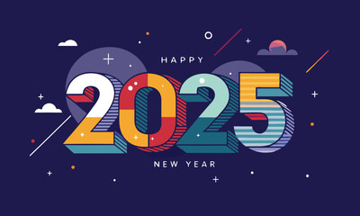 New Year 2025 Creative Vector Design