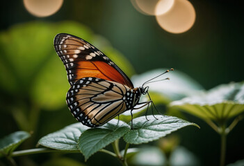 Fototapeta premium Beautiful butterfly on flowers