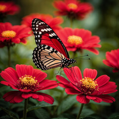 Obraz premium Beautiful butterfly on flowers