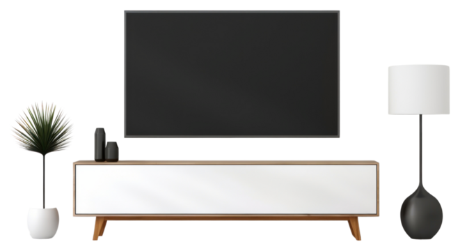 PNG Smart TV television sideboard furniture. - Powered by Adobe