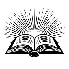 Minimalist Open Book Vector Logo - Clean Line Art Design