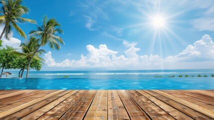 Obraz premium Tropical Paradise: Infinity Pool and Ocean View