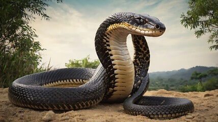 Fototapeta premium king cobra image.