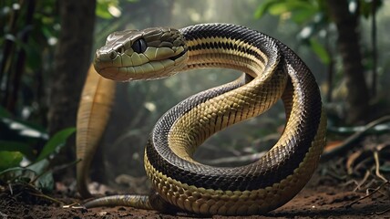 Fototapeta premium king cobra image.