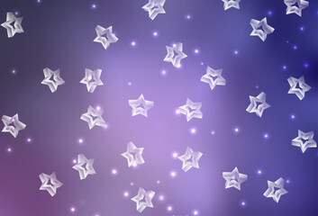 Light Purple vector template with sky stars.