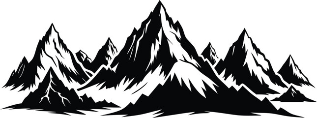 Mountain Range Silhouette Vector Illustration
