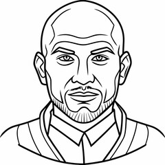 Bald mister line art vector