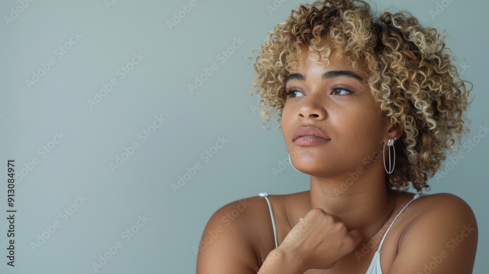 Wall mural The Woman with Curly Hair