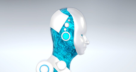 3D Rendering Ai Robot Human background or wallpaper.