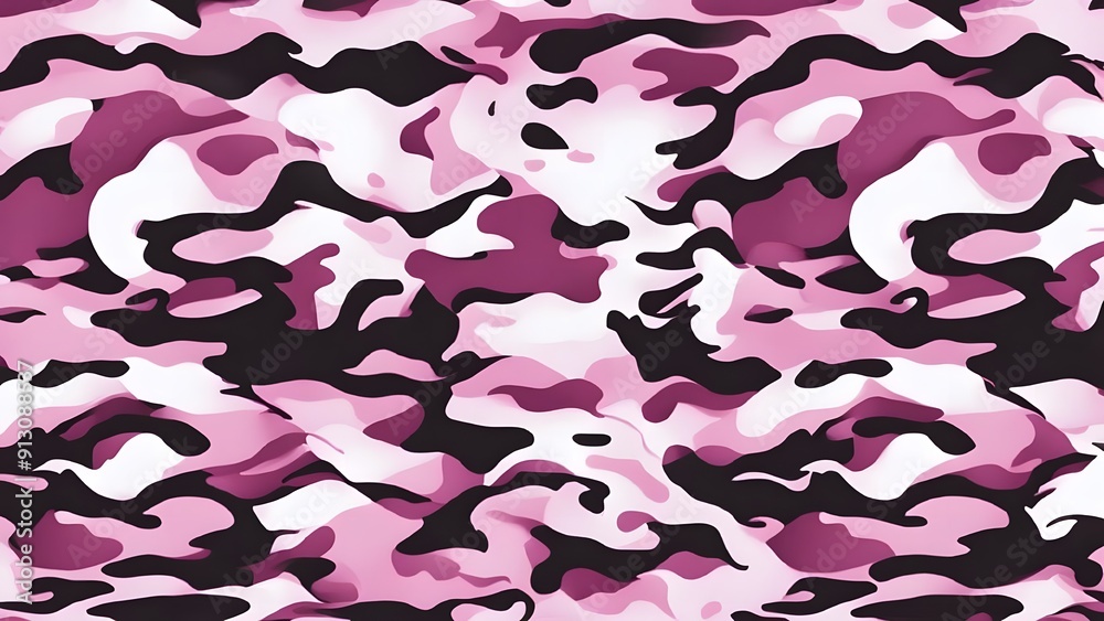 Poster pink camouflage pattern modern fashion print print