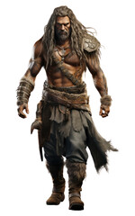 Fototapeta premium PNG Barbarian adult man white background.