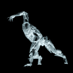 cyborg is loading a panther pose