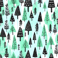 Abstract Christmas Trees Pattern