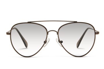 Classic aviator glasses with metal frame on transparent background png