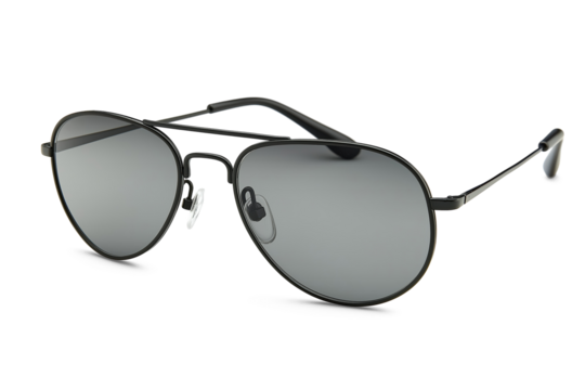 Stylish aviator sunglasses with reflective lenses on transparent background png