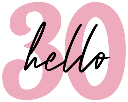 Hello 30 | 30th Birthday | Thirty Years Old | Bday Vector Design | Dirty Thirty