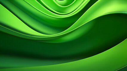 Fototapeta premium abstract green elegant 3D waves lines simple smooth background