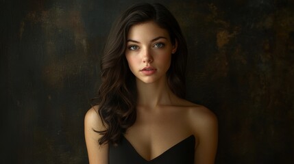 Fototapeta premium A woman with long dark hair