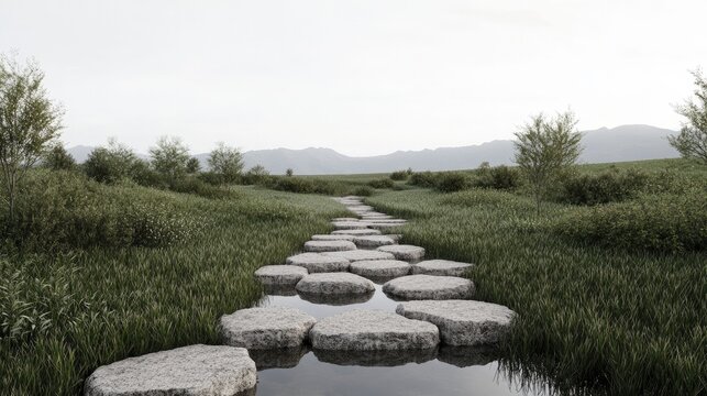 Visual explorations of the interrelationship between water conservation and landscape architecture innovations