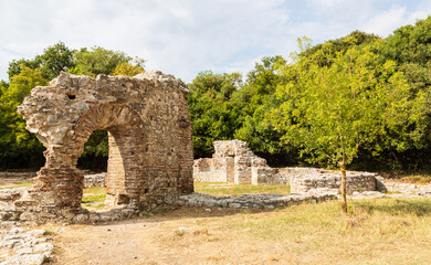 Ruins in Butrint national park, part of UNESCO heritage. Saranda, Albania
