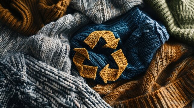 The knitted recycling symbol