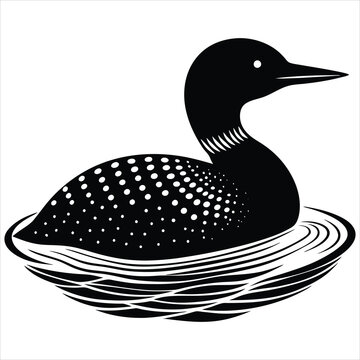 recommend clip art: Loon silhouette vector illustration on white background 